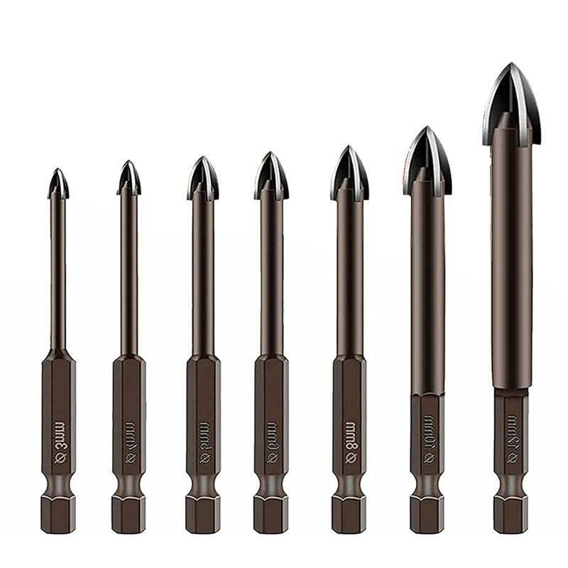 7Pcs Sturdy Multifunctional High-qualityTriangle Drill Tile Drill Bit Tool