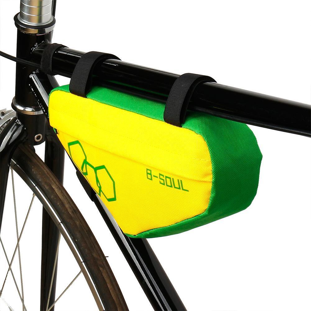 Waterproof Bike Triangle Bicycle Frame Front Tube Bags (Yellow Green)