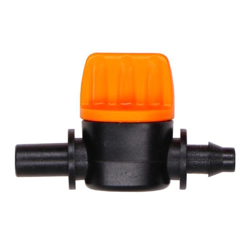 4/7-6MM Barbed + Flat Head Barb Water Valve Water Stop Connector for Garden 10PC