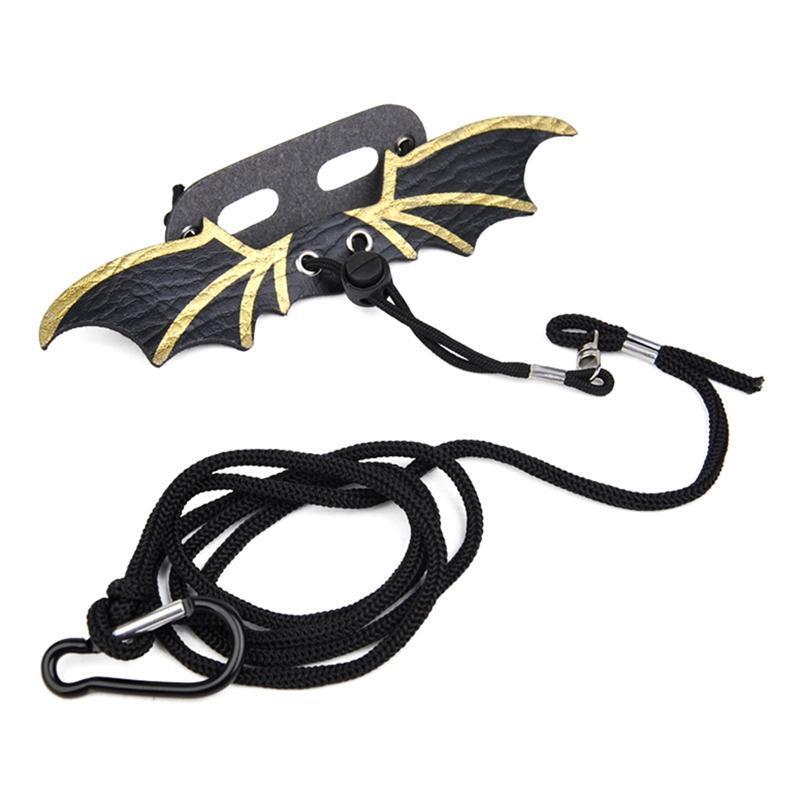 Adjustable Bearded Dragon Harness Lizard Leash with Cool PU Leather Wing