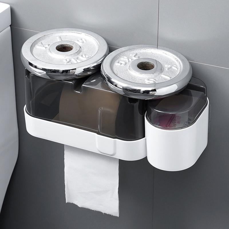 Waterproof Toilet Paper Holder Wall Adhesive Tissue Box Garbage Bag Organizer
