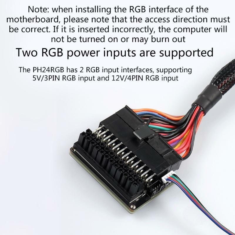 Computer Motherboard Atx24P Power Supply 90 Degree 24pin Steering Power Adapter