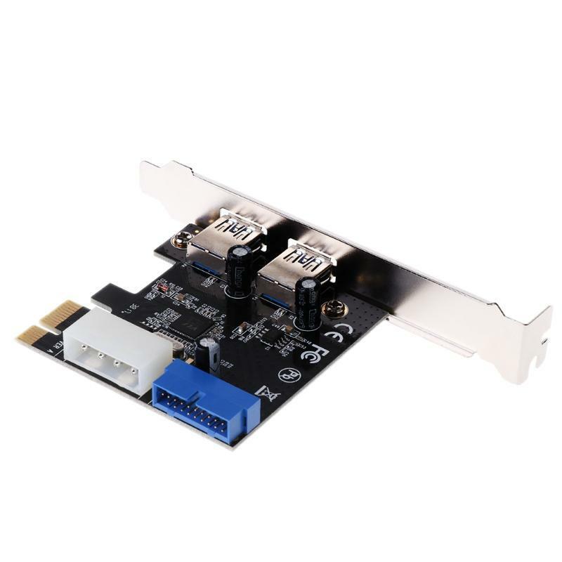 USB3.0 x2 PCI-E Expansion Card External 19pin PCIe Card 4pin IDE Power Connector