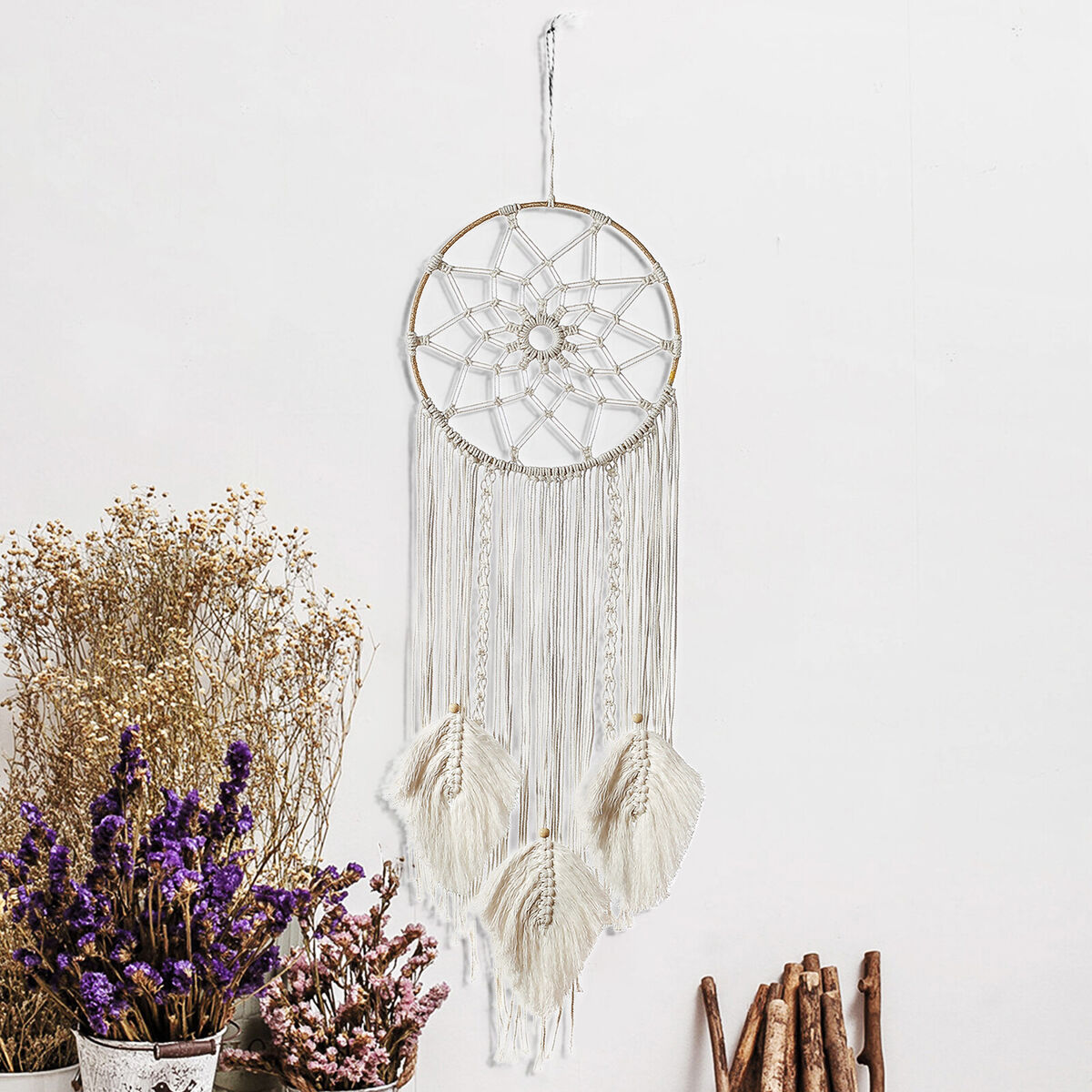 Nordic Woven Dream Catcher, Handmade Wall Hanging Decor for Room Wedding