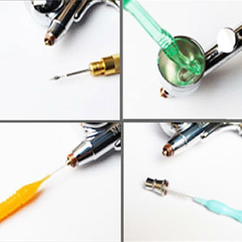 4Pcs Cleaning Airbrush Cleaner Nozzle Spray Gun Repair Needle Brush Kit Tool Set