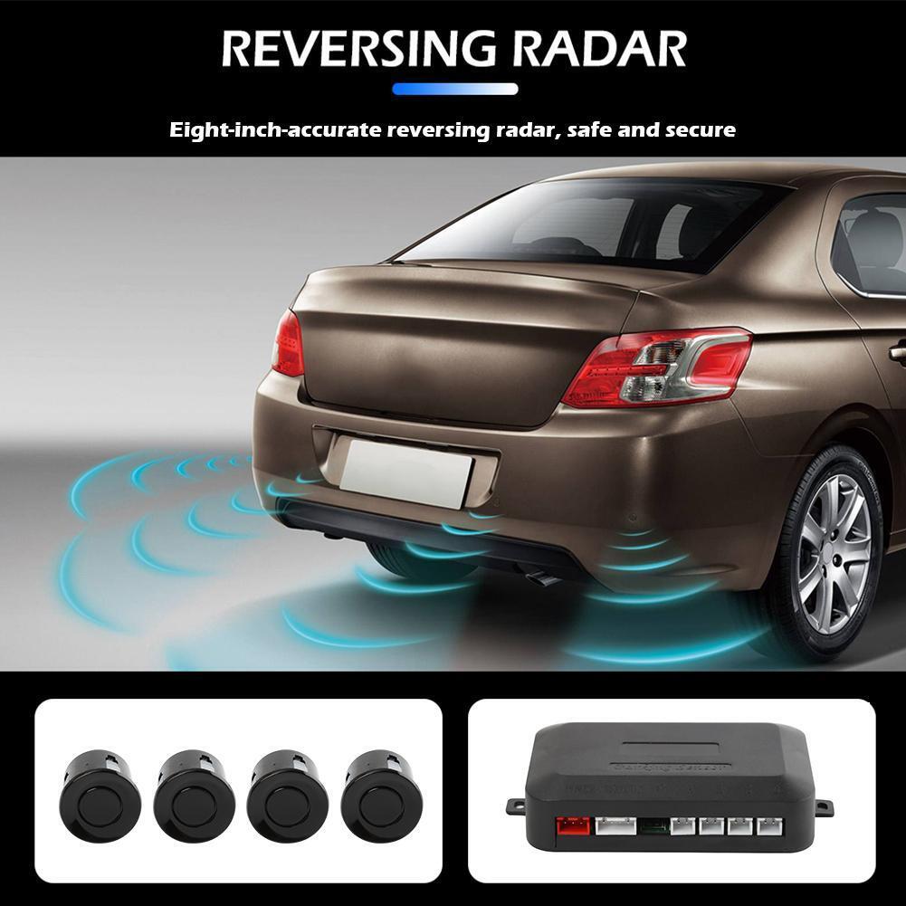 4 Sensors LED Display Car Parking Sensor Kit Radar Monitor System (Black)