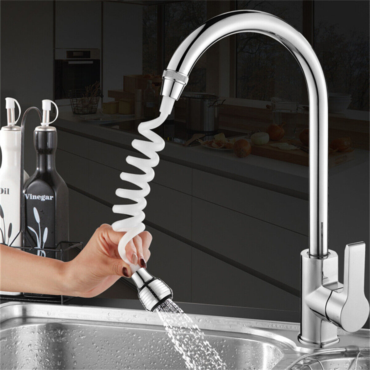 Long Hose Faucet Extender Nozzle Flexible Saving Taps Adapter Sink Spray Bubbler