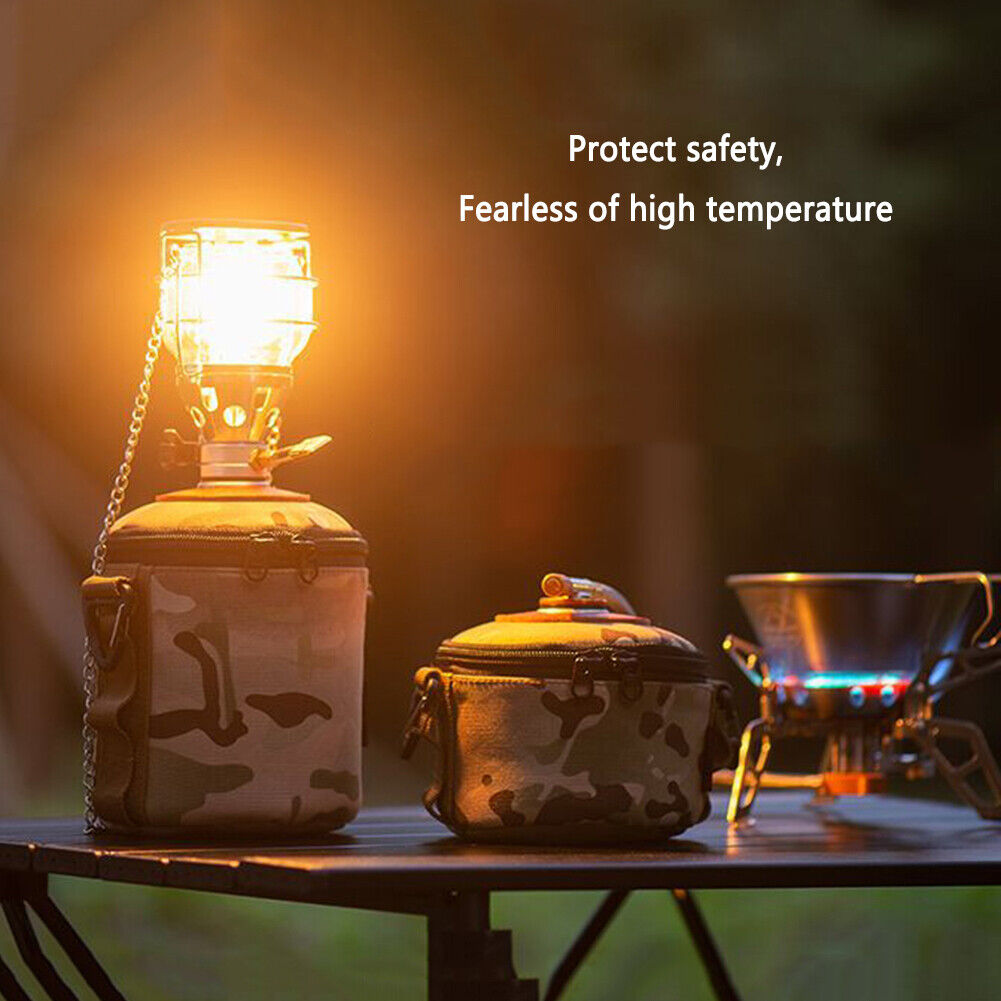 Camping Gas Tank Bag LPG Fuel Can Protective Sleeve MOLLE Tissue Bags (B)