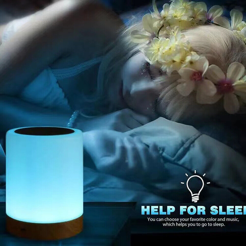 LED Colorful Touch Night Light Dimmable USB Charge RGB Bedside Table Lamp