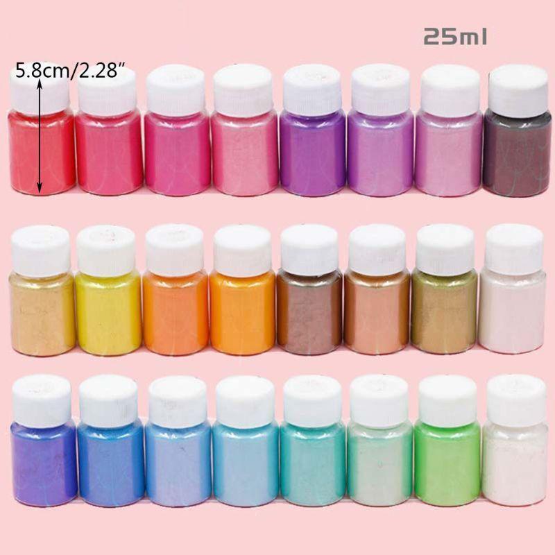 24Box Soap Mica Powder Soap Coloring Set Mica Colors for Candle Making Mica