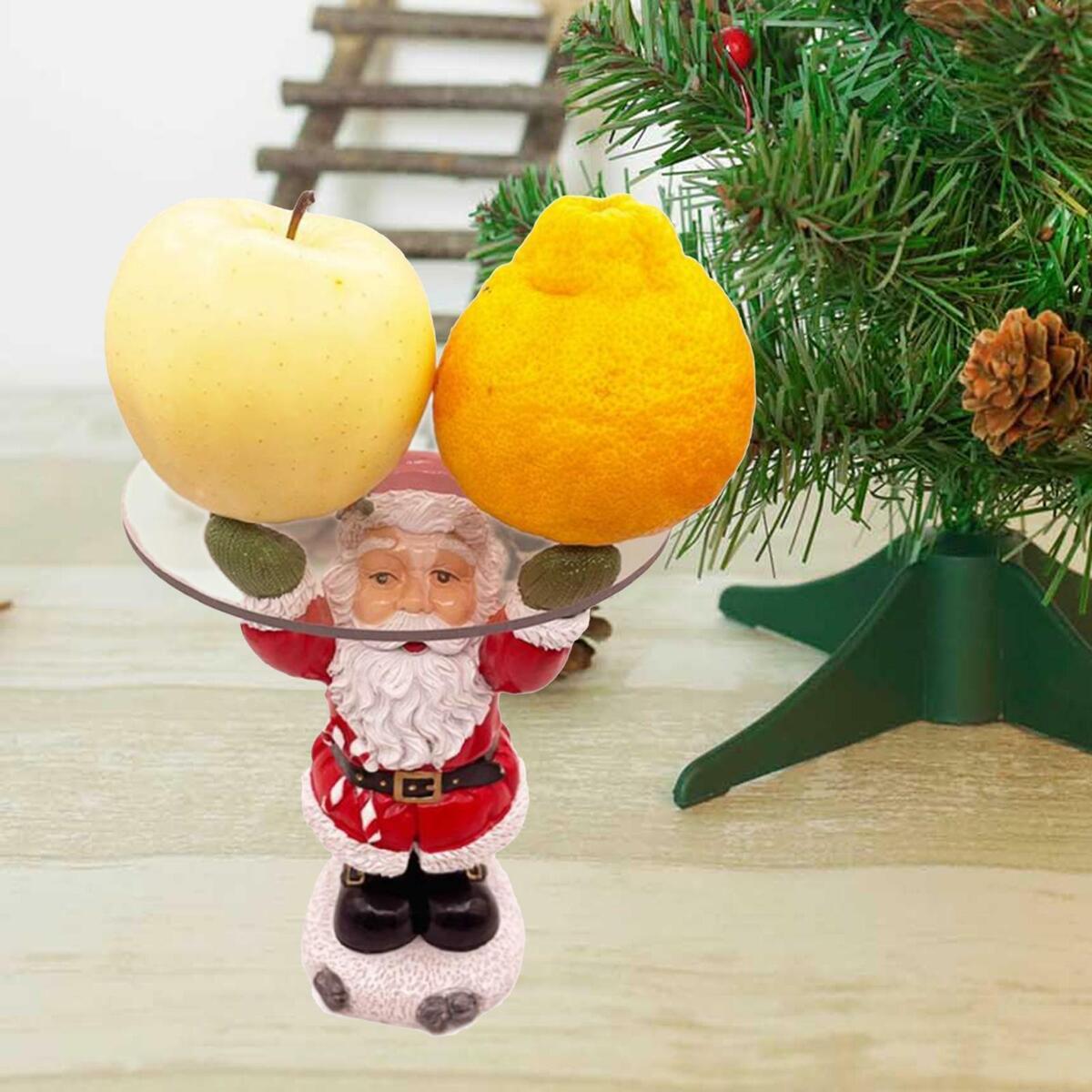Christmas Santa Treats Holder snack tray Statue Dining  Ornament