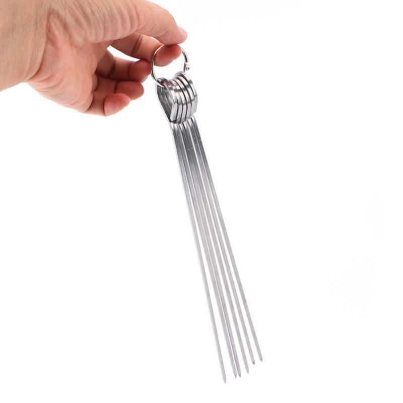 6 Pcs Kabob Skewers Stainless Steel Barbecue Prod Outdoor Picnic Reusable Needle
