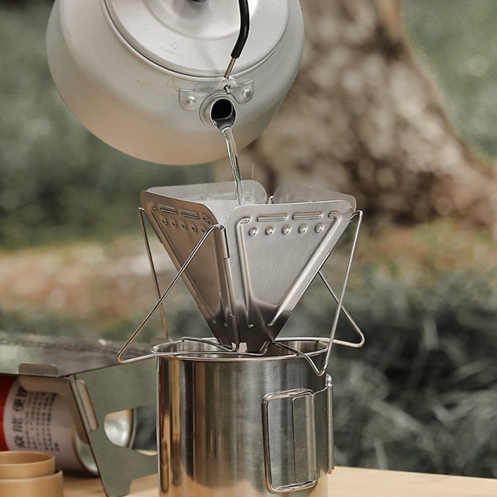 Stainless Steel Camping Funnel Coffee Drip Rack Coffee Filter Dripper Holder
