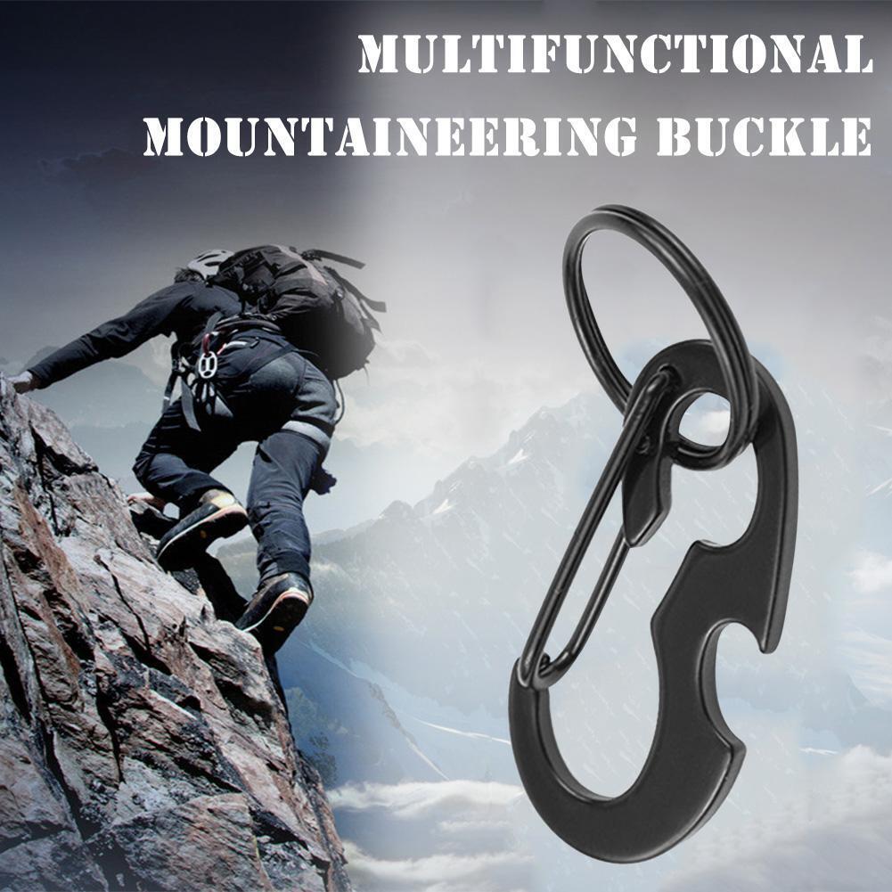 Outdoor Climbing Carabiner Bottle Opener Buckle Keychain Ring EDC Tools