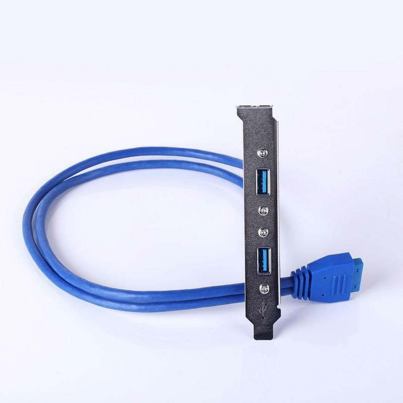 Dual Ports USB3.0 to Motherboard 20Pin Baffle Cable Adapter 20Pins USB Expansion