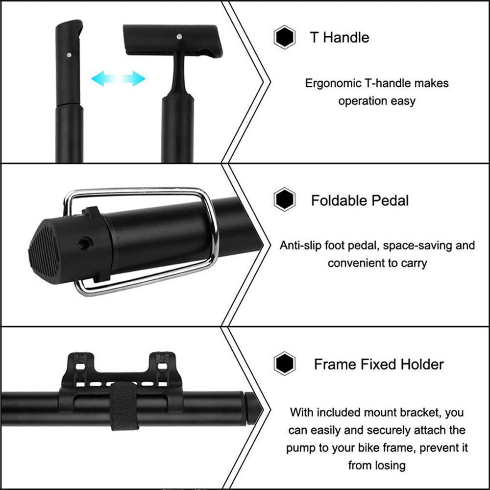 Tyre Presta Inflator Bike Pump Schrader Hand Pum Bicycle Tyre Inflator