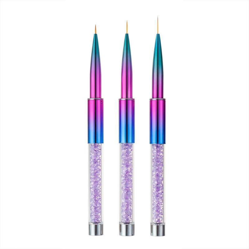Nail Pen Metal Handle Nail Art Lines Brushes UV Gel Painting Professional Set