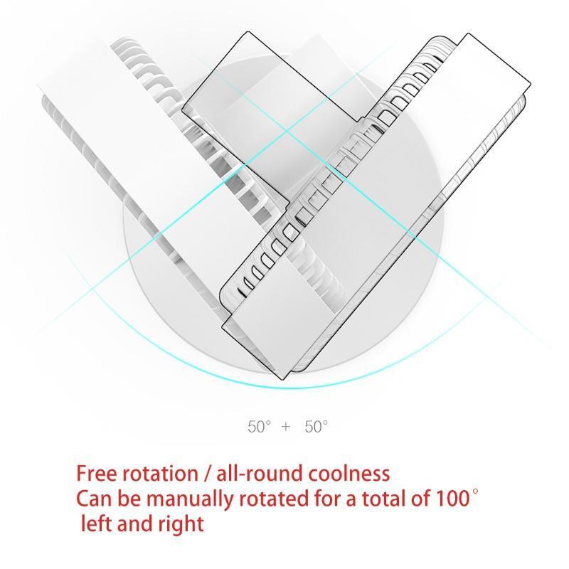 Portable Fan Desktop Fan With 2000mAh Battery USB Fan 3 Speed 100° Rotation