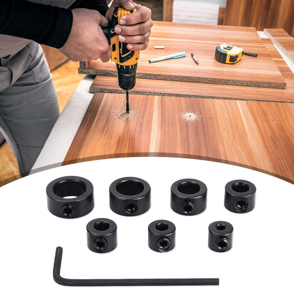 9pcs Depth Stop Collars Ring Positioner Drill Bit Locator for Carpentry