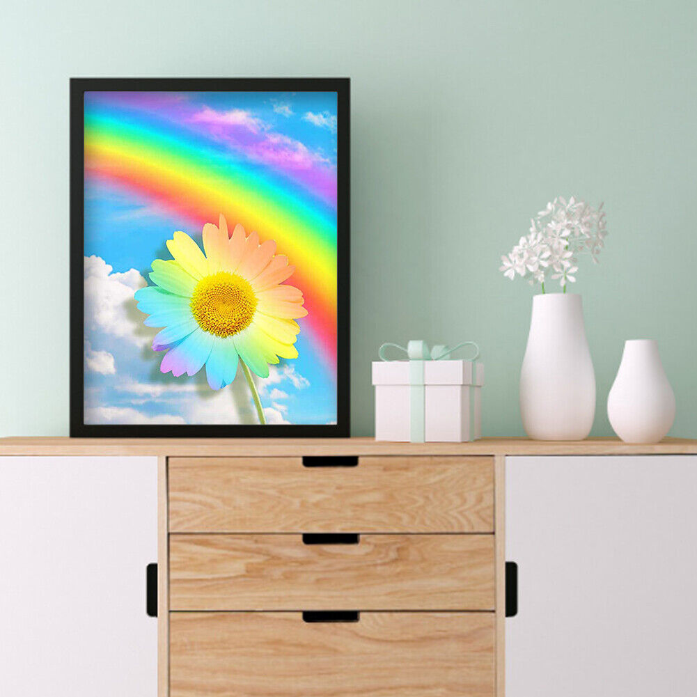 5D Diamond Painting DIY Rainbow daisy Full Round Drill Rhinestone Kit