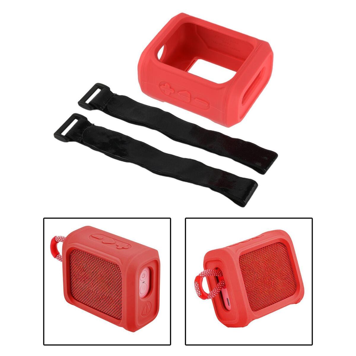 Red Silicone Case Protective Sleeve Cover for JBL Go 3 Portable Speaker