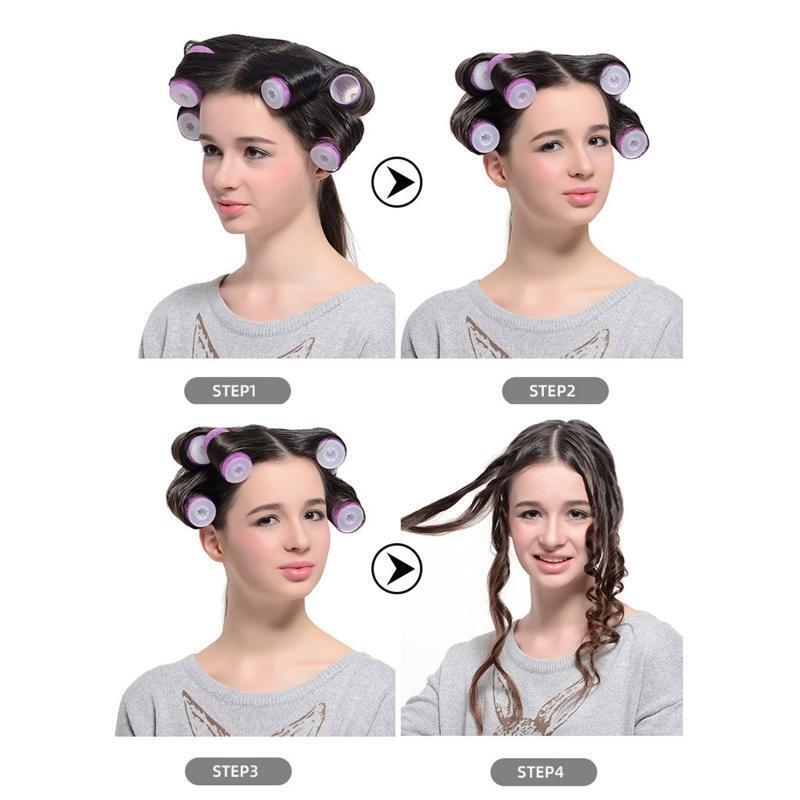 19pcs Self Grip Hair Roller with Tail Comb Set Salon Hair Dressing Curlers DIY