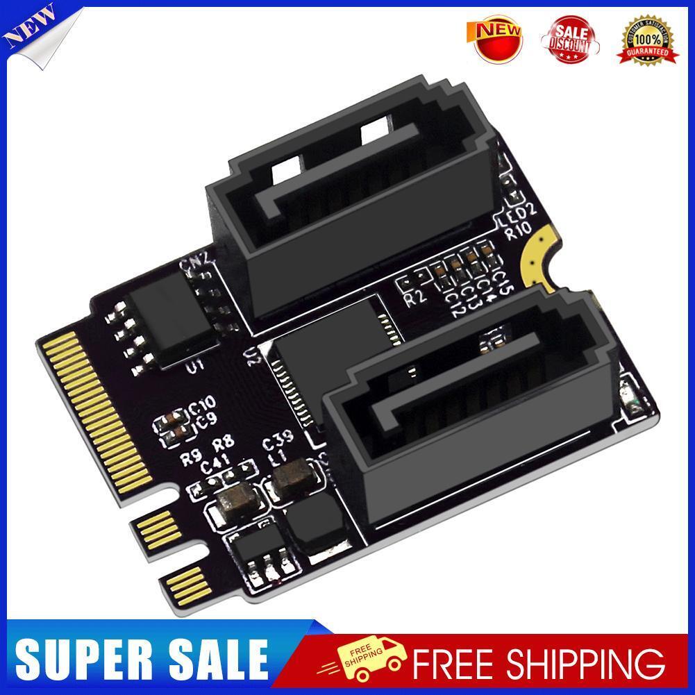 M.2 A + E Key NGFF to 2 Ports SATA3.0 Adapter Cards for SSD PC Computer