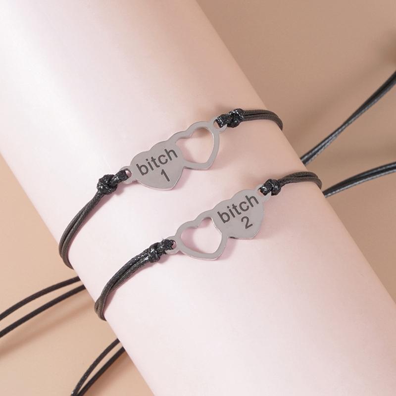 2Pieces/Set Woven Bracelet Promise Friendship Bracelets for Best Friend Birthday