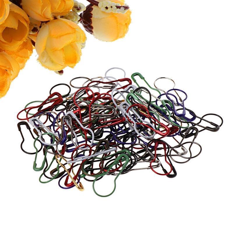 100Pcs Calabash Shape Safety Pin Pear Gourd Shaped Coilless Tag Fastener Craft