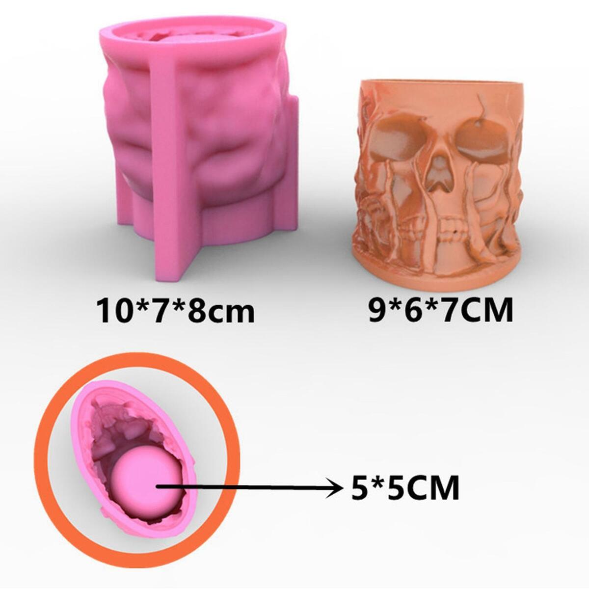 2Pcs Skeleton and Lion Head Shape Silicone Mold Succulent Planter Molds Soap