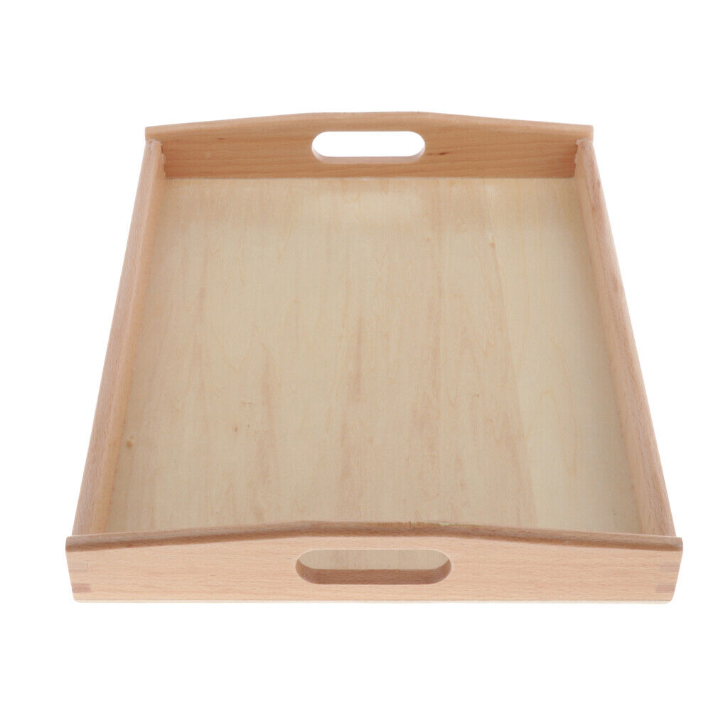 3 Pieces Practical Beech Wooden Tray Organizer  Toddlers Teaching