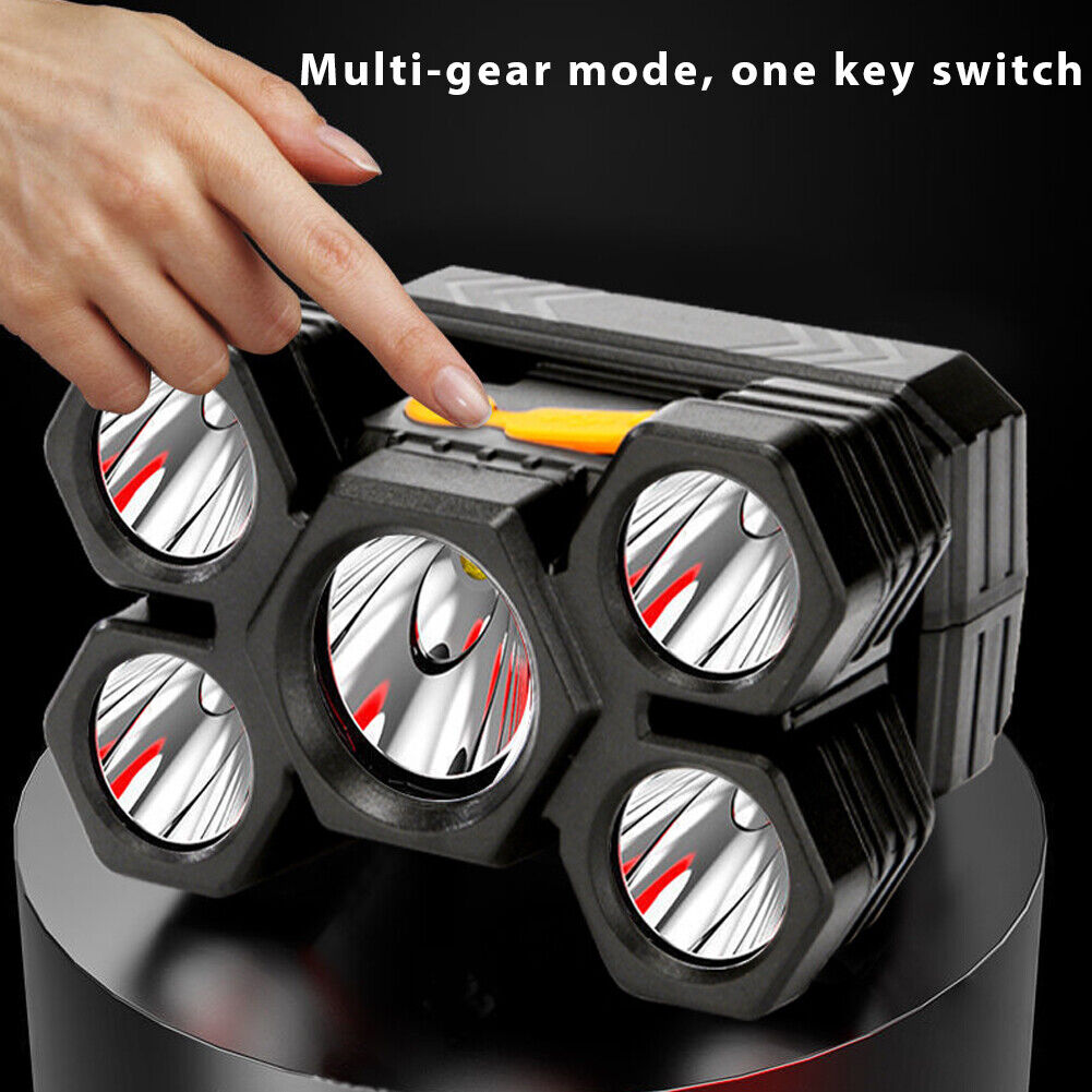 5 LED Headlamp Work Light Waterproof Headlights for Riding Running Camping