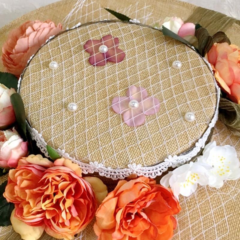 Trendy Sunshade Flat Hat Beach Hat Flower Decor Sunhat for Lolita Party Girls