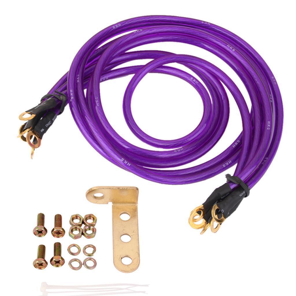 Grounding System Wire Kit Cable Fit For Universal 5-Point Purple