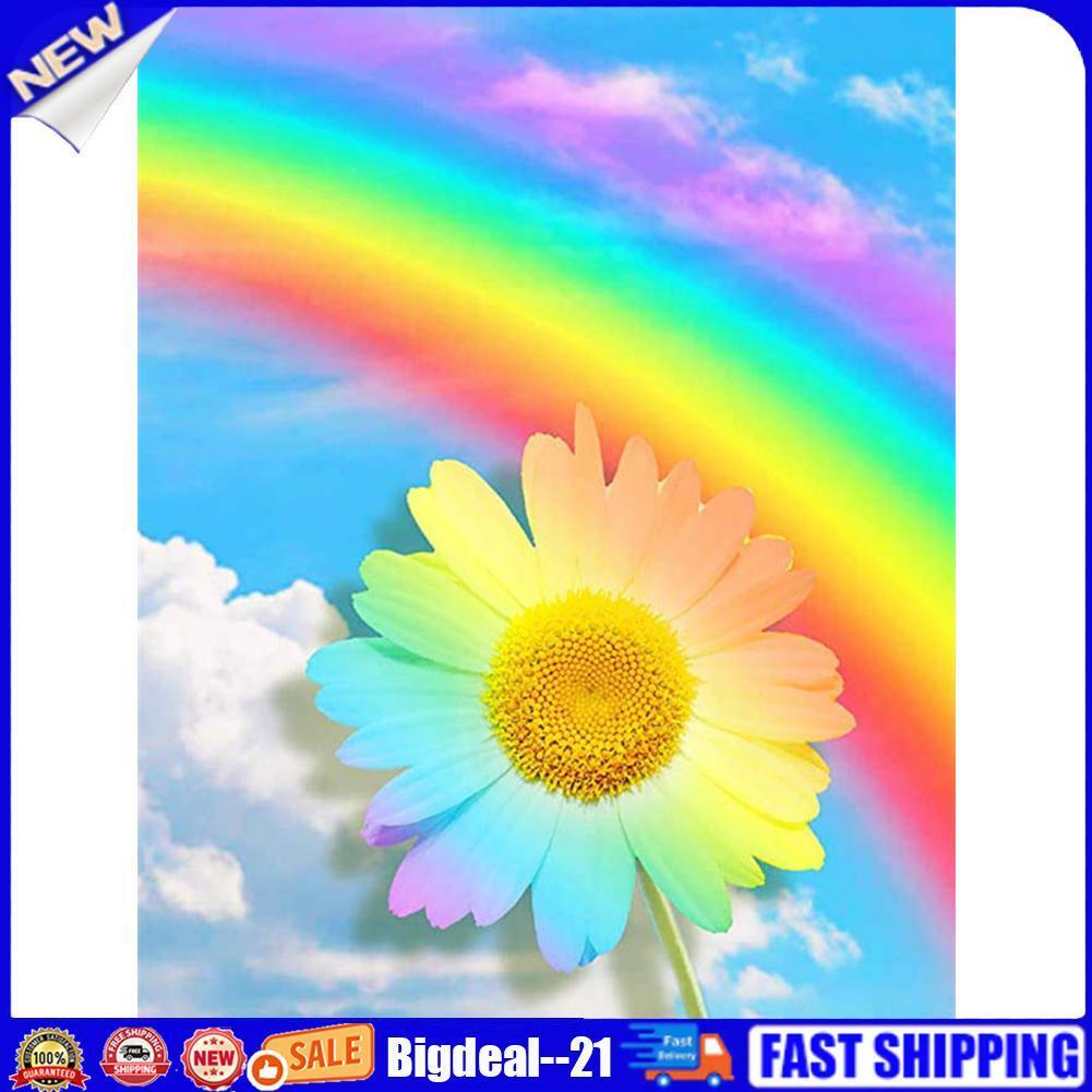 5D Diamond Painting DIY Rainbow daisy Full Round Drill Rhinestone Kit