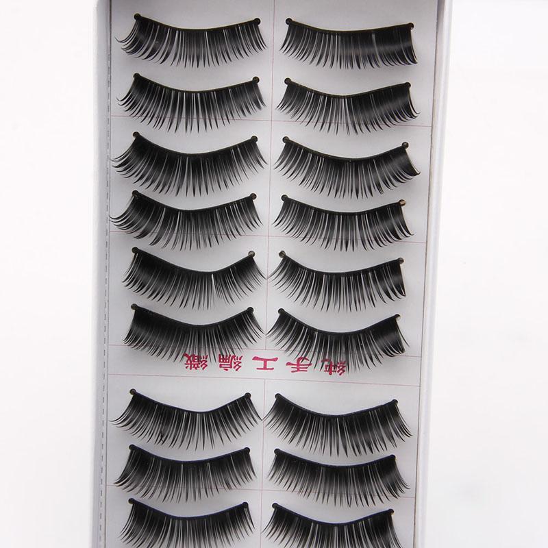 10 Pairs Natural Thick Black Long False Eyelashes Makeup Charming Eyes Lashes