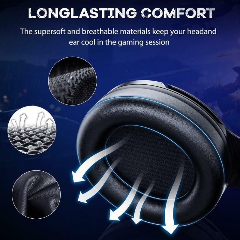 1Set Gaming Headset Powerful and Realistic Stereo Sound for Laptop Smartphones