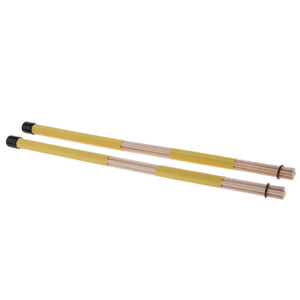Pro Wooden Drumsticks Brushes Drum Sticks Rod for Drummer Yellow