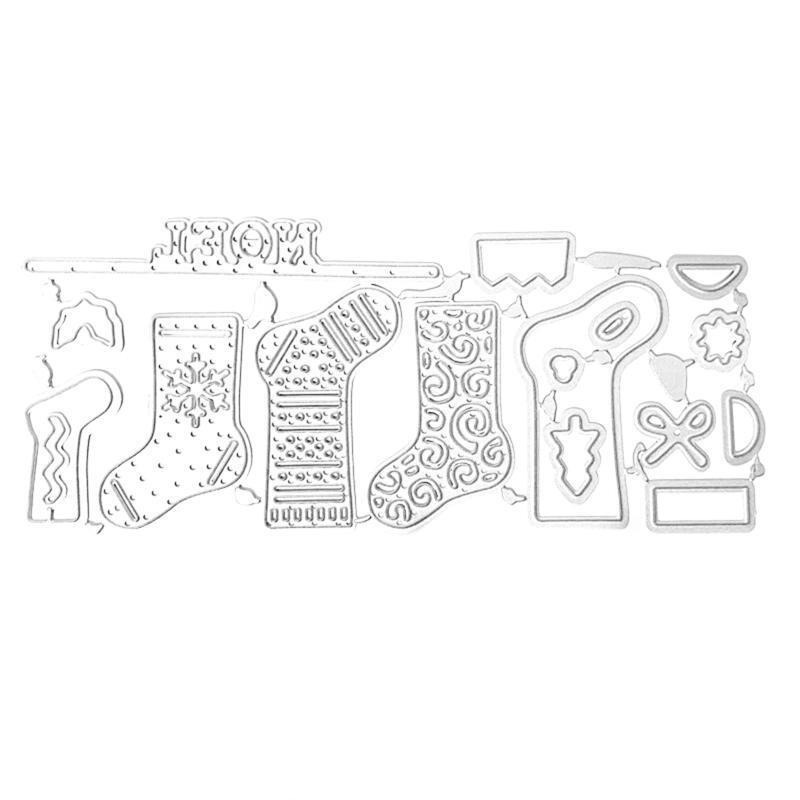 Christmas Socks Metal Cutting Dies Stencil Scrapbooking DIY Album Stamp Emboss