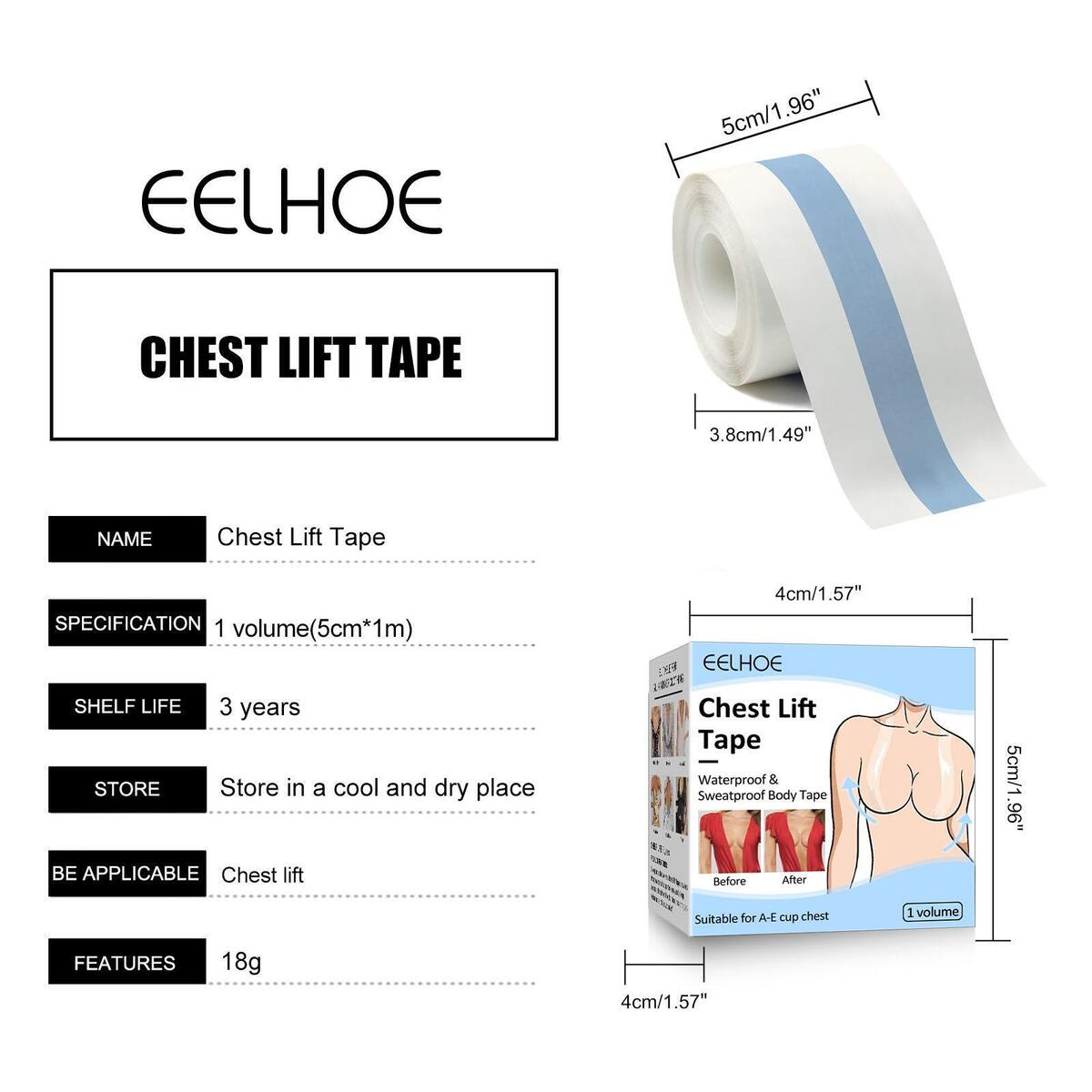 Boob tapes, Lifting Push up Gentle On Skin Strapless Waterproof Contour Lift