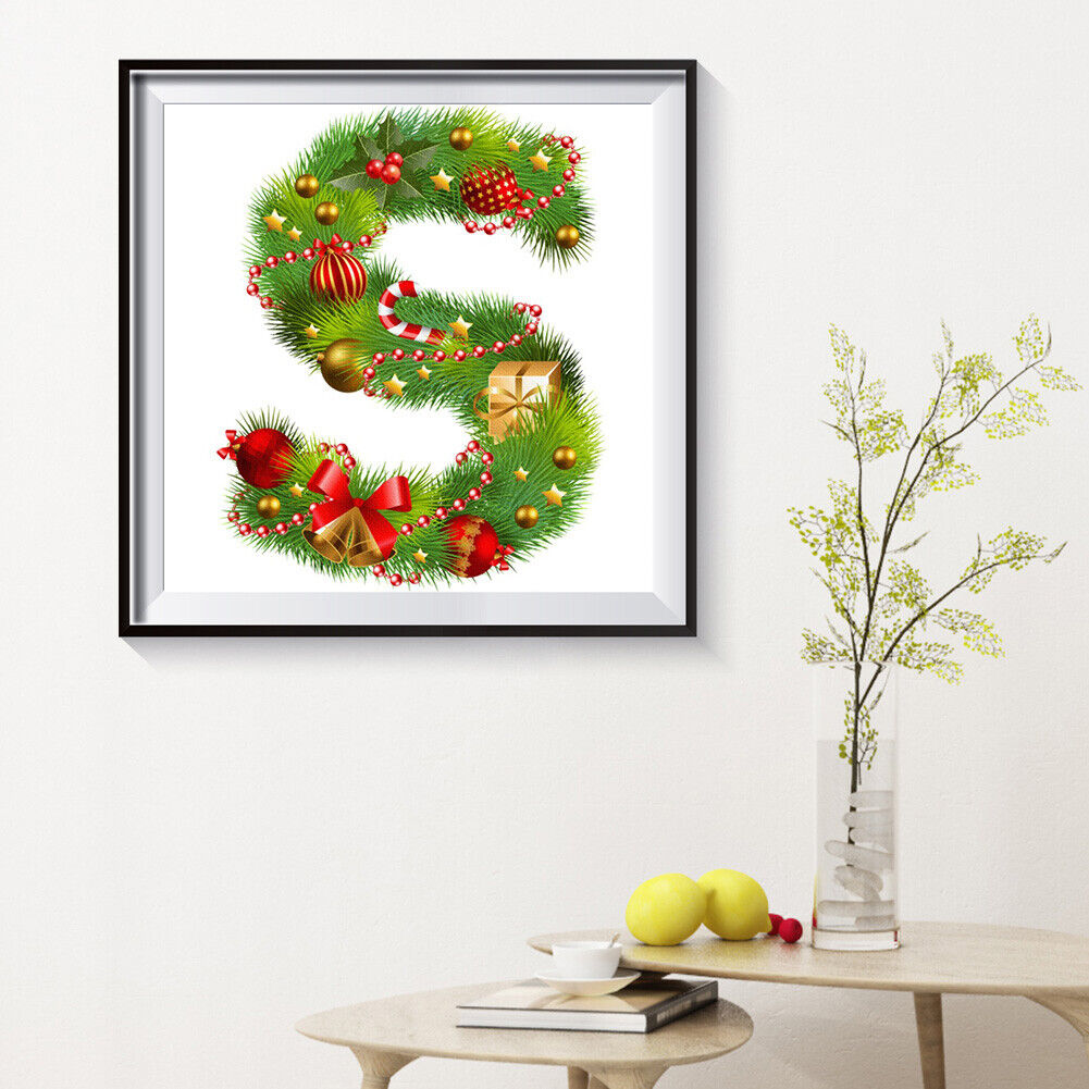 5D DIY Diamond Painting Christmas Letter S Full Round Drill Mosaic (W1097)