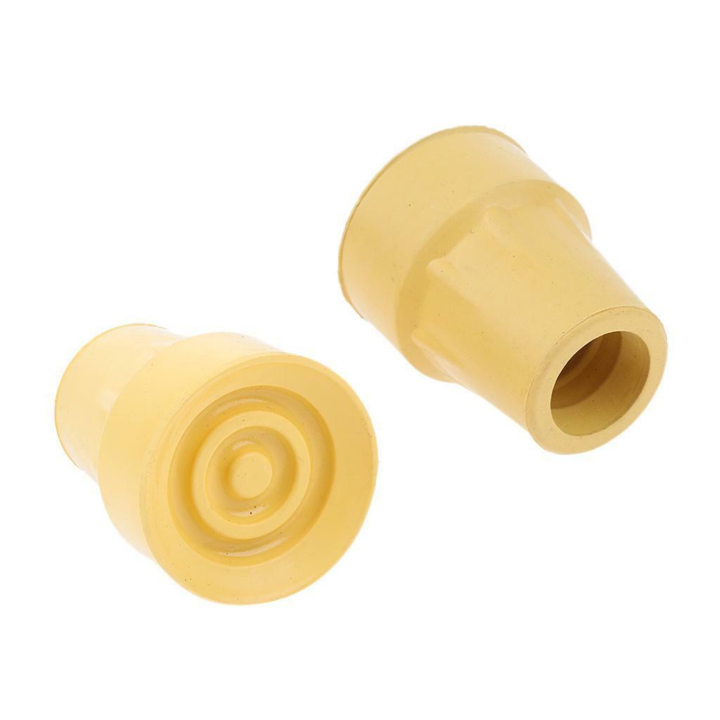 2 Pieces Anti-skid Crutch Ferrules Rubber Ends Cane  Stick  22mm