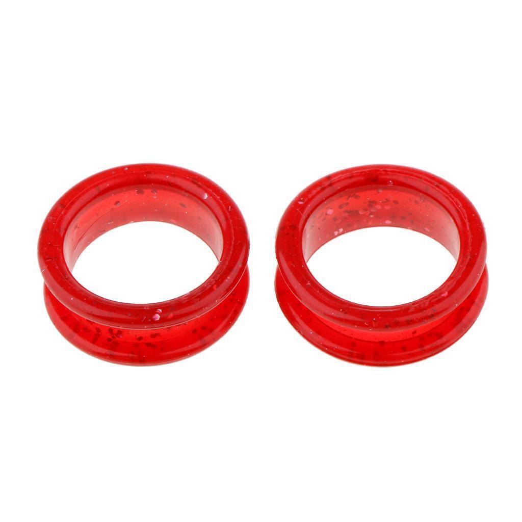10 Pieces Rubber Scissors Shears Finger Rings Grips for Salon Barber Red
