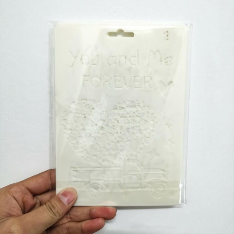 Valentine Decorative Stencil 7x5' PET Template for Painting on Paper Canvas Wood
