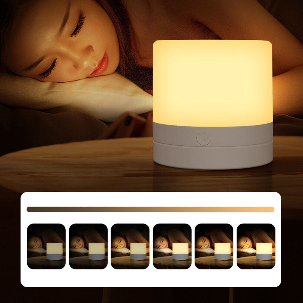 LED Night Light 7 Colors USB Bedside Living Room Table Lamp (Remote White)