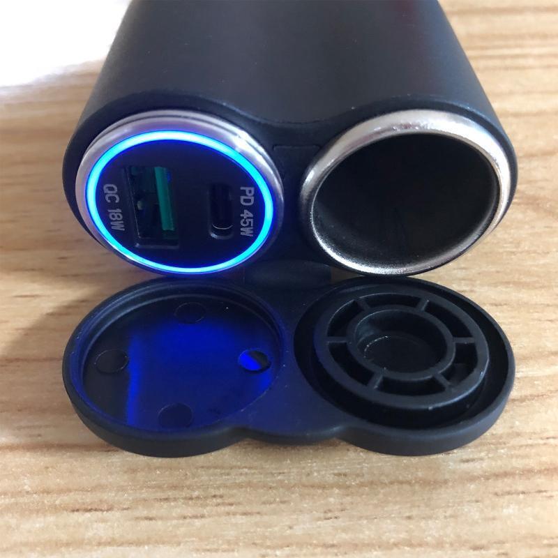 QC3.0 PD Charger Socket 12V CigaretteLighter with Blue LED forBMW Motorcycle