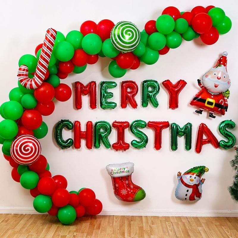163pcs/set Merry Christmas Balloons Santa Claus Elk Tree Party Home Decorations