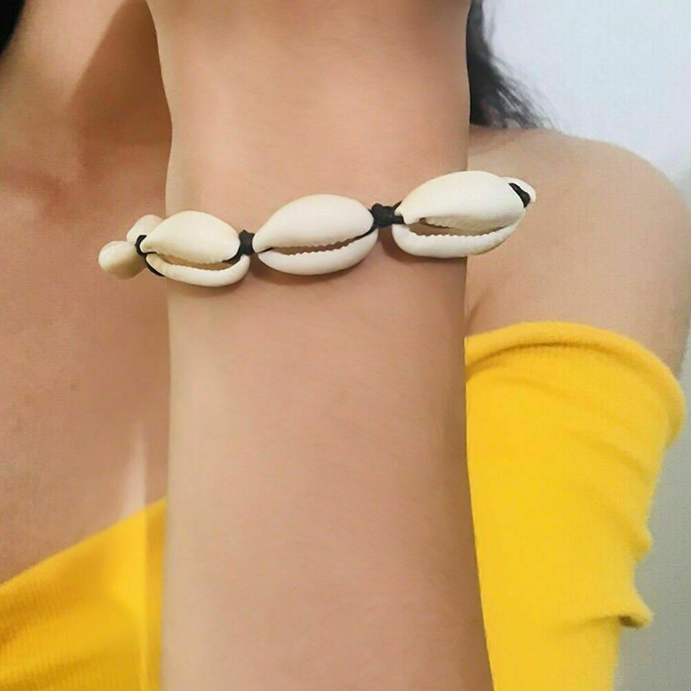 Summer Beach Adjustable Handmade Braided Shell Bracelet Foot Chain Cowrie Ankle