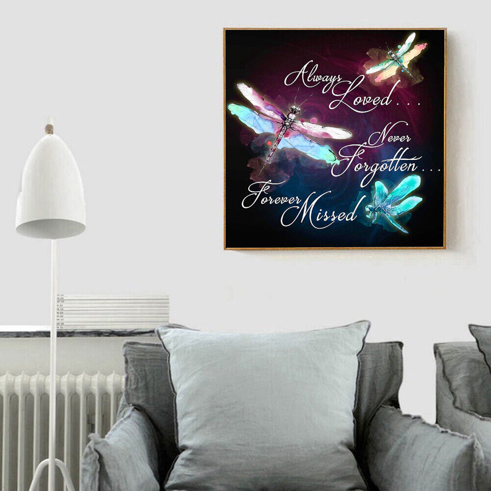 5D DIY Diamond Dragonfly Full Round Drill Mosaic Art Picture of Rhinestone