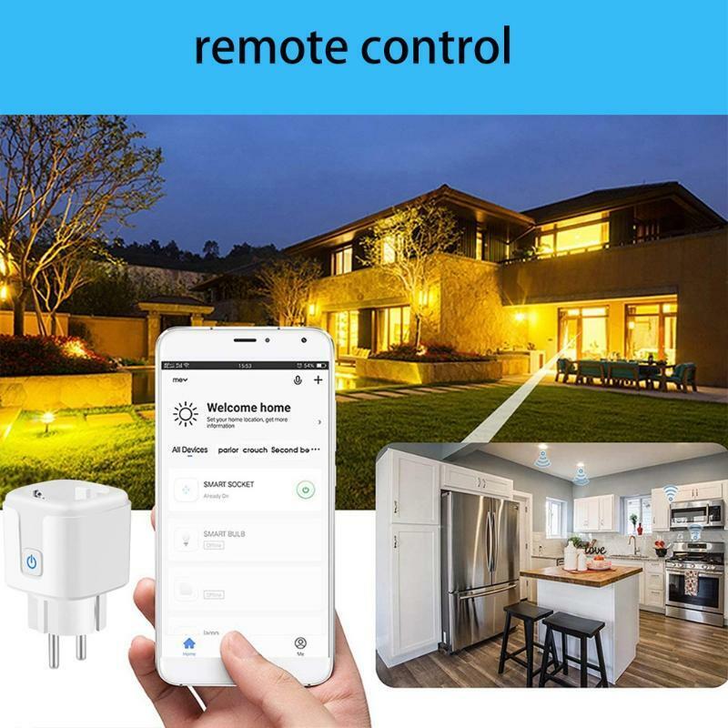 EU Tuya Smart Plug Adapter Wireless Remote Voice Control 16A Intelligent Socket